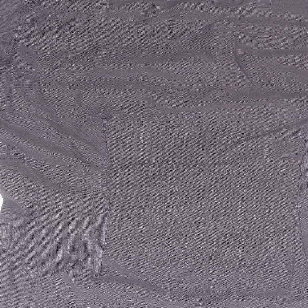 Mens UK Size 16 NEXT Grey  Button-Up Long Sleeve Casual Shirt