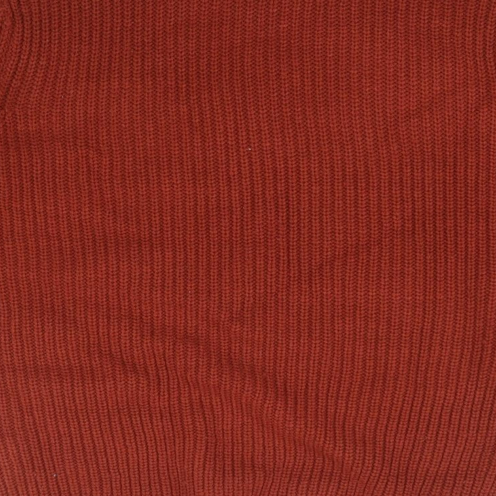 Brave Soul Mens Red Round Neck  Acrylic Pullover Jumper Size L