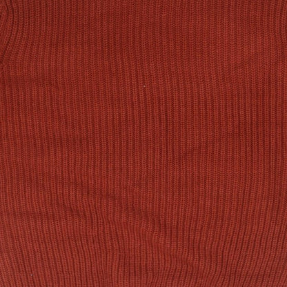 Brave Soul Mens Red Round Neck  Acrylic Pullover Jumper Size L