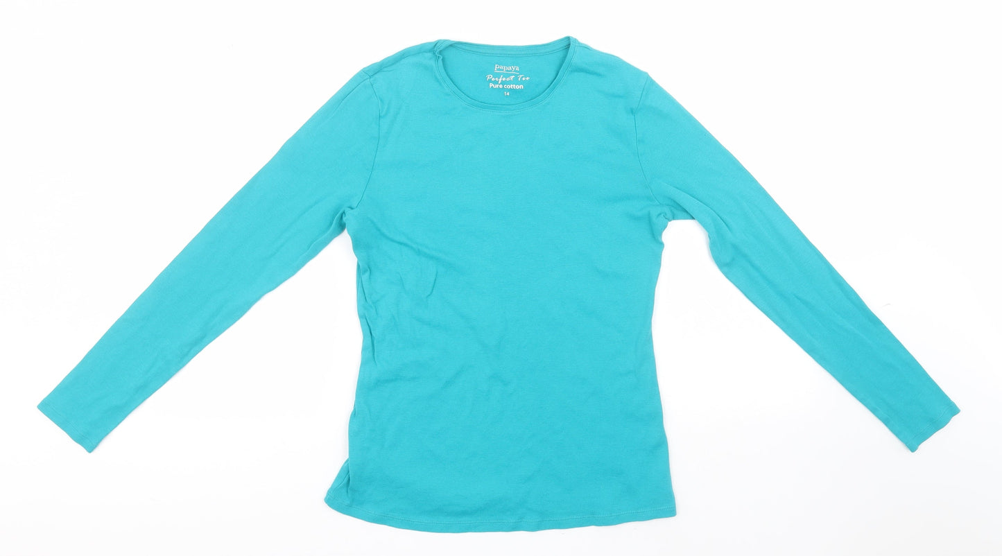 Womens UK Size 14 Papaya Green Pullover Jumper