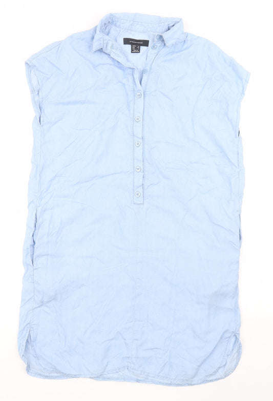 Womens UK Size 6 Atmosphere Blue Basic T-Shirt
