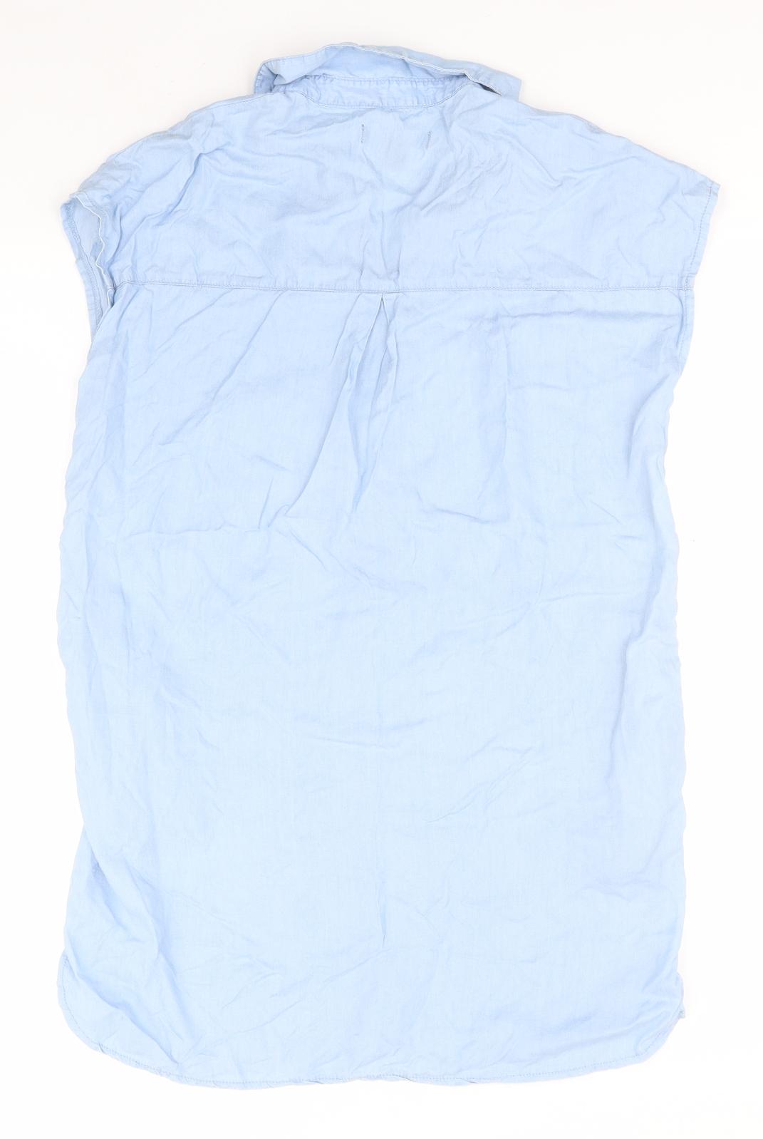 Womens UK Size 6 Atmosphere Blue Basic T-Shirt