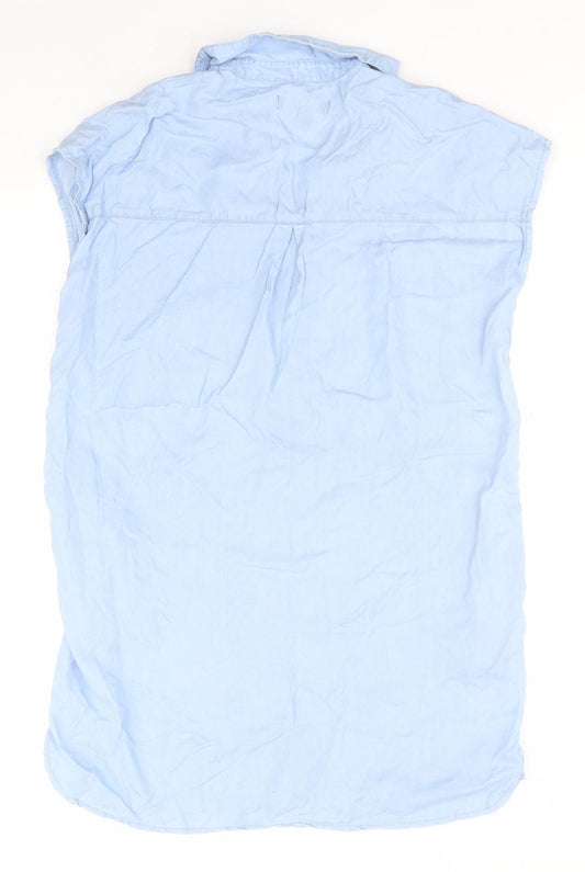 Womens UK Size 6 Atmosphere Blue Basic T-Shirt
