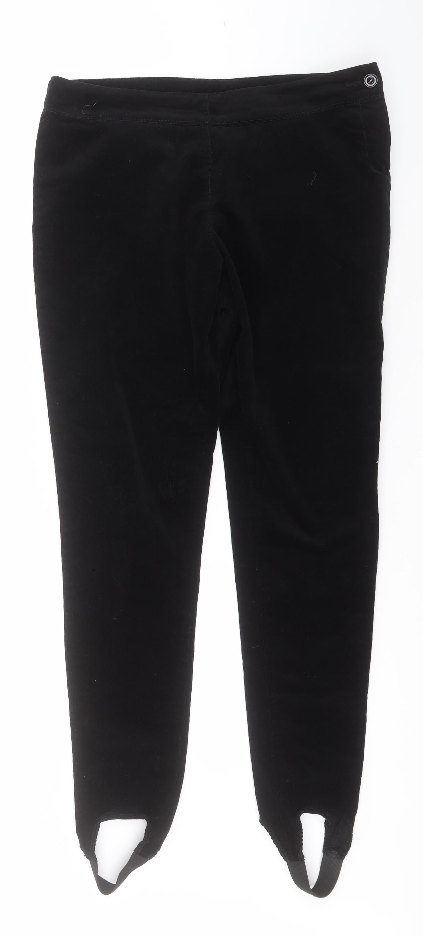 Marks and Spencer Womens Black  Cotton Trousers  Size 12 L28 in Regular