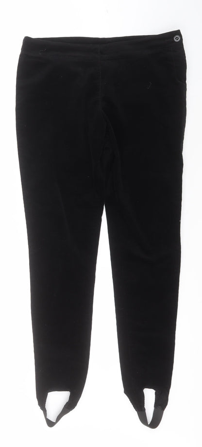 Marks and Spencer Womens Black  Cotton Trousers  Size 12 L28 in Regular