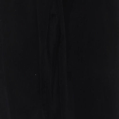 Marks and Spencer Womens Black  Cotton Trousers  Size 12 L28 in Regular
