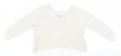 George Womens Gold Round Neck  Cotton Pullover Jumper Size 20