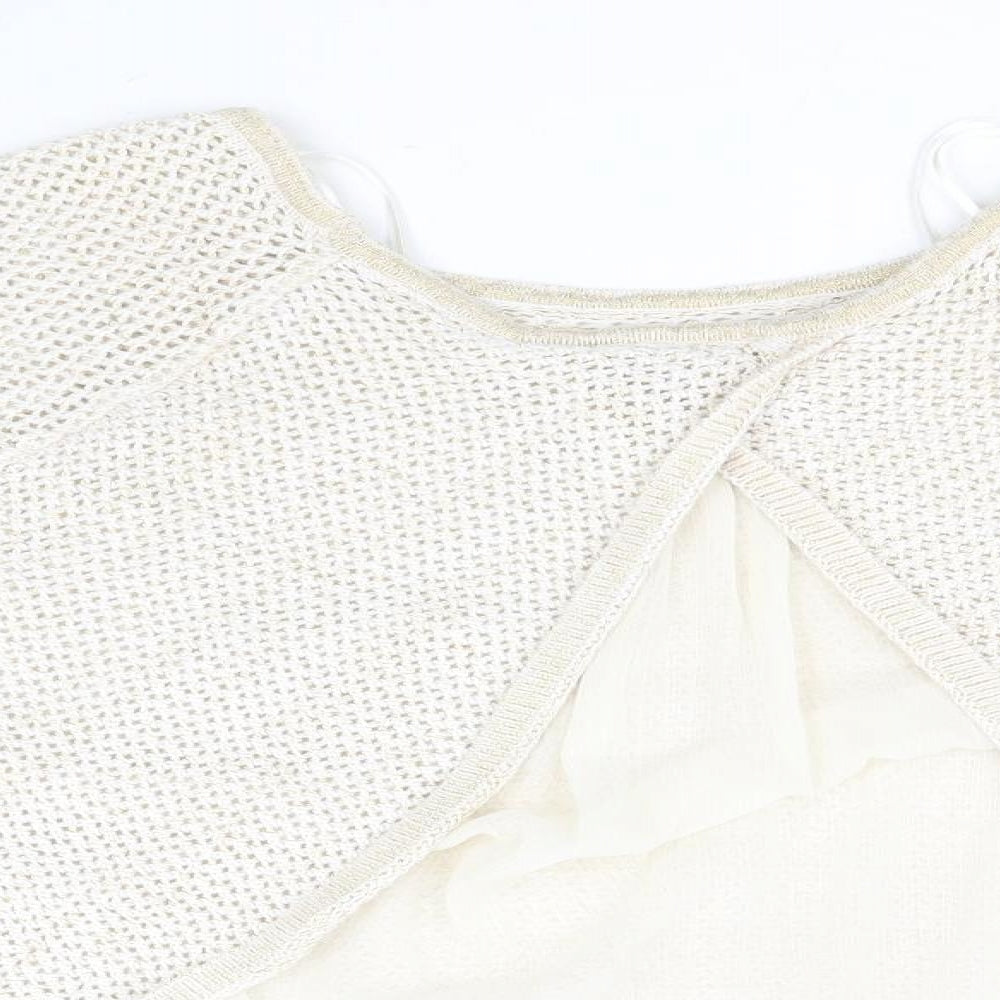 George Womens Gold Round Neck  Cotton Pullover Jumper Size 20