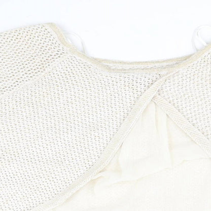 George Womens Gold Round Neck  Cotton Pullover Jumper Size 20