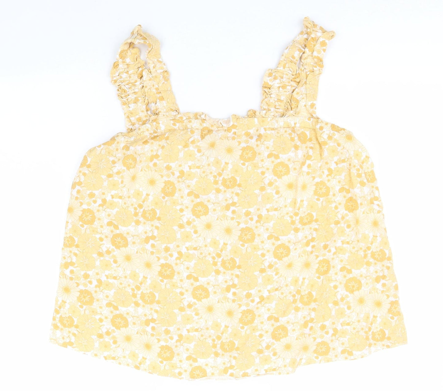 Papaya Womens Orange Floral Polyester Basic Tank Size 16 Off the Shoulder