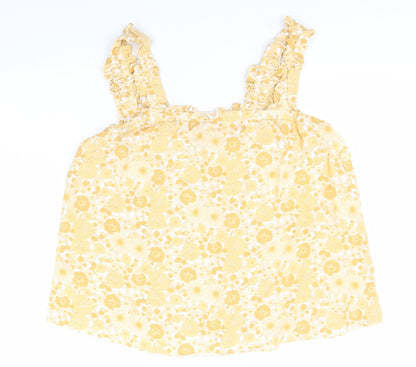 Papaya Womens Orange Floral Polyester Basic Tank Size 16 Off the Shoulder