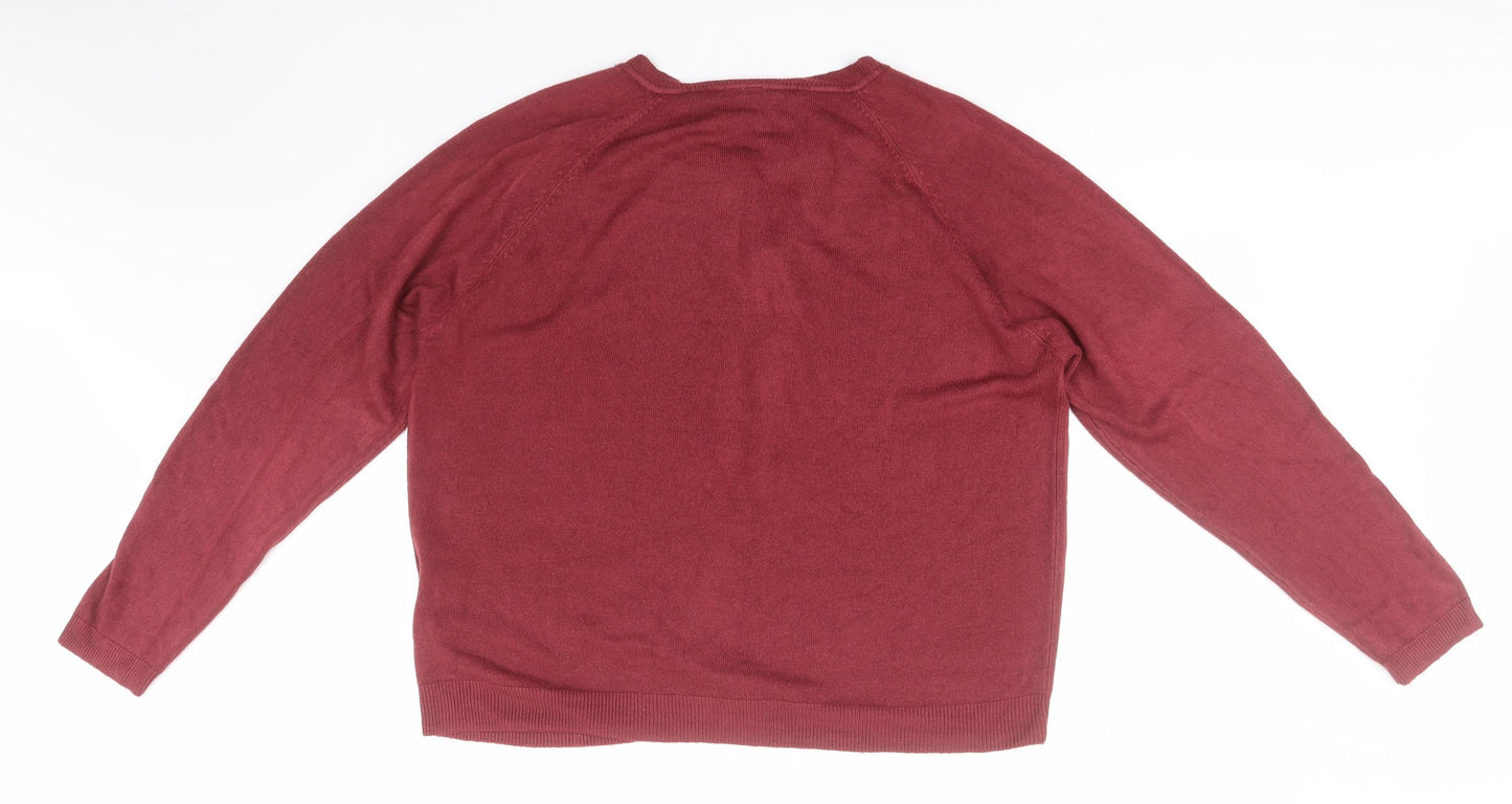 Womens UK Size 20 Preworn Pink Cardigan Jumper