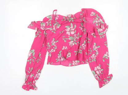 Womens UK Size 6 Divided Pink Basic Blouse