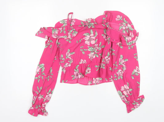 Womens UK Size 6 Divided Pink Basic Blouse
