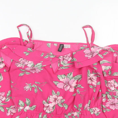 Womens UK Size 6 Divided Pink Basic Blouse