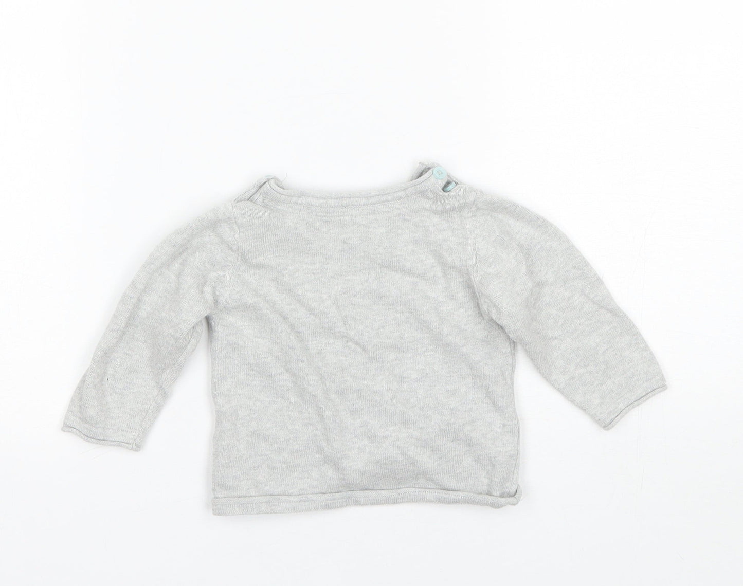 Marks and Spencer Baby Grey  Cotton Pullover Jumper Size 6-9 Months