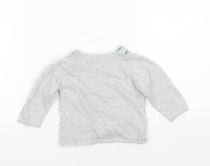 Marks and Spencer Baby Grey  Cotton Pullover Jumper Size 6-9 Months