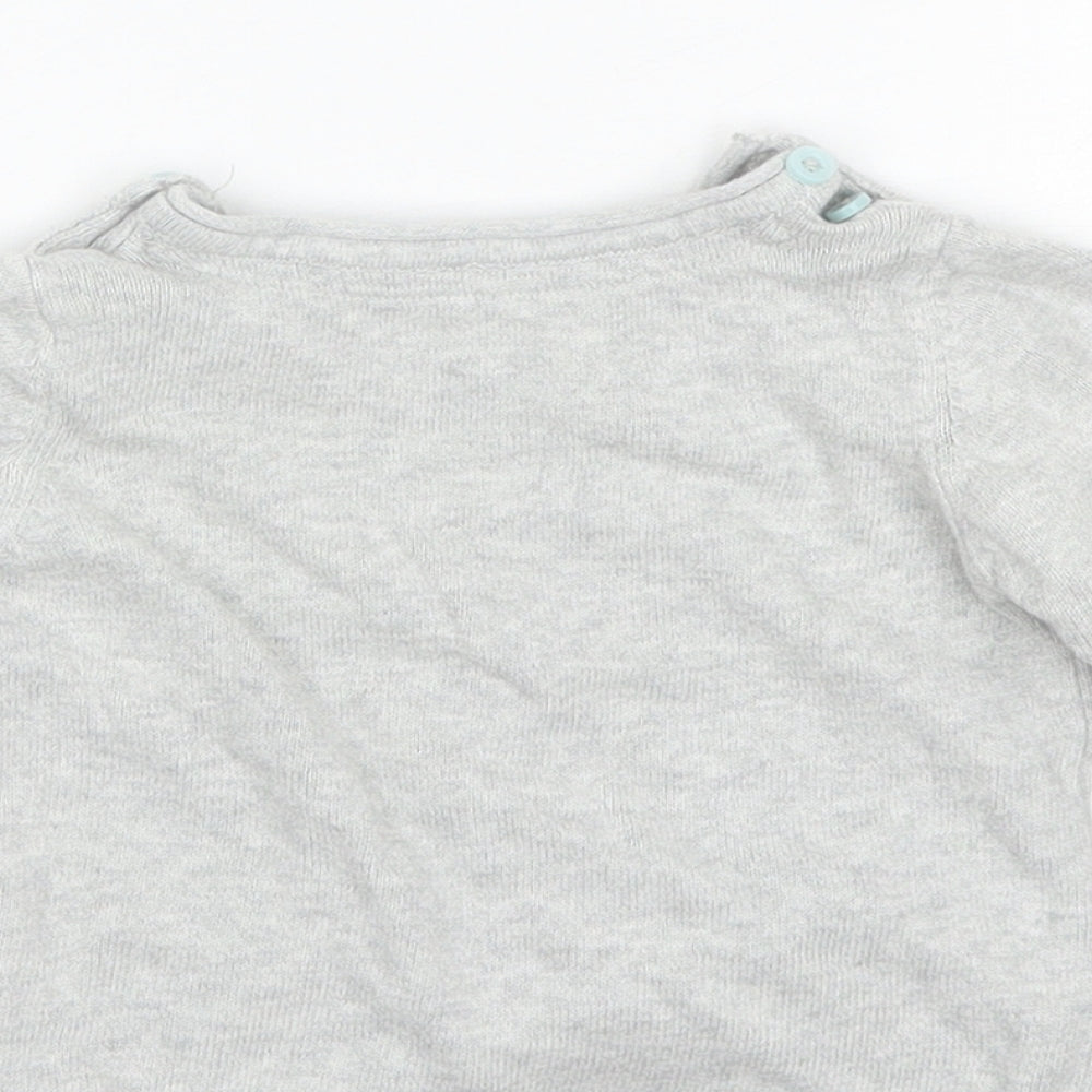 Marks and Spencer Baby Grey  Cotton Pullover Jumper Size 6-9 Months