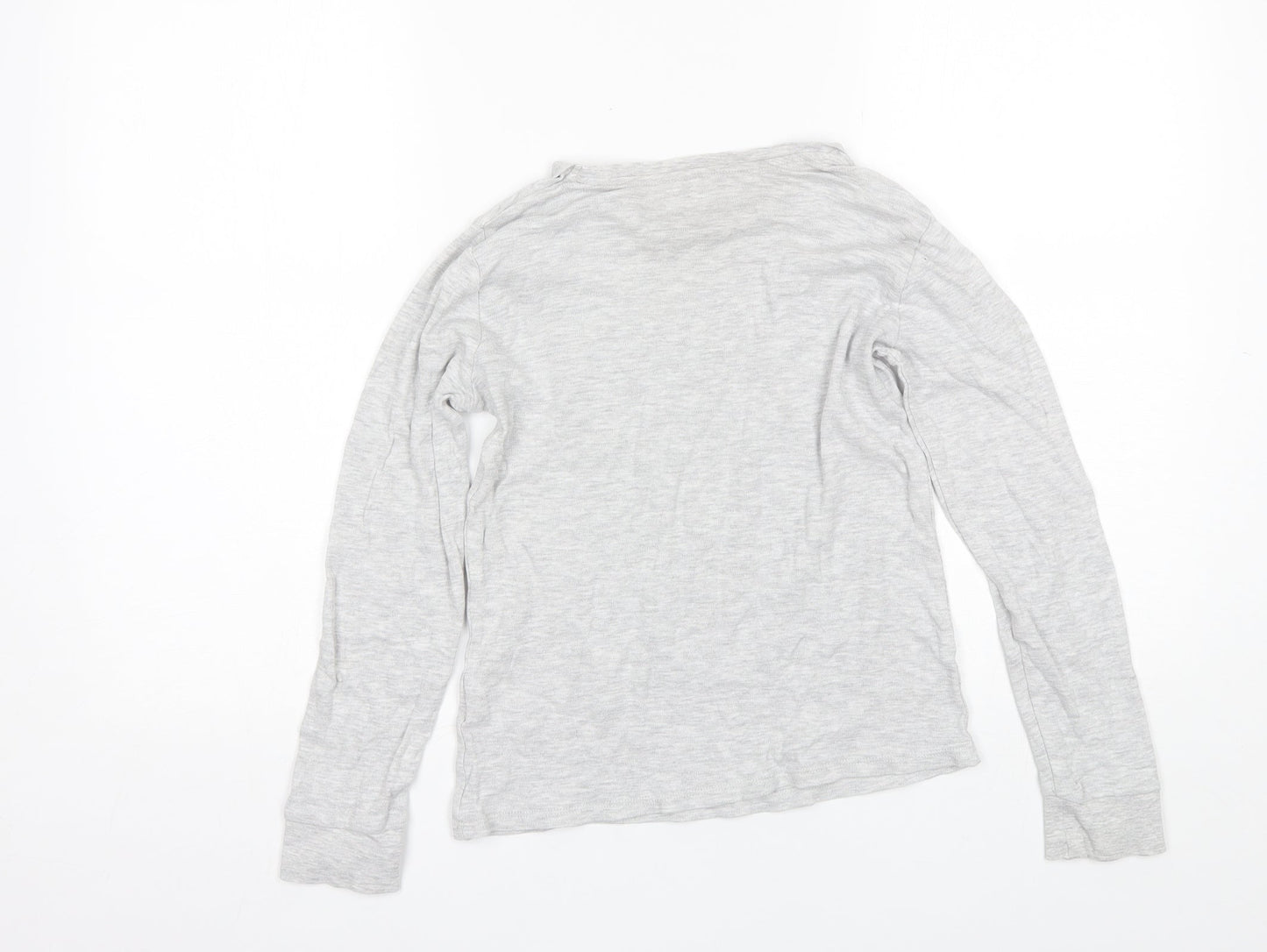 George Girls Grey  Cotton Basic T-Shirt Size 10-11 Years Round Neck