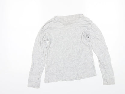 George Girls Grey  Cotton Basic T-Shirt Size 10-11 Years Round Neck