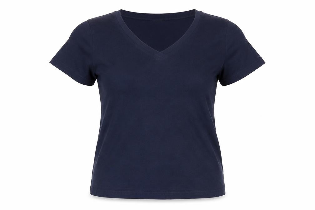 Front view of F&F women’s blue solid cotton top pyjama top, size UK 8