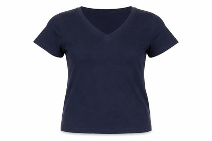 Front view of F&F women’s blue solid cotton top pyjama top, size UK 8