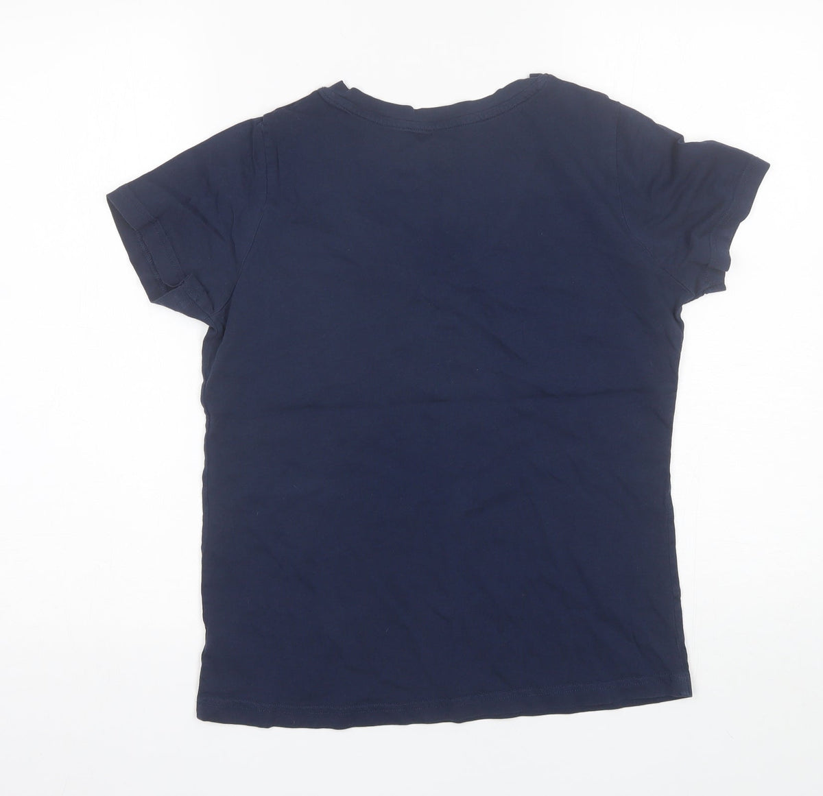 Back view of F&F women’s blue solid cotton top pyjama top, size UK 8