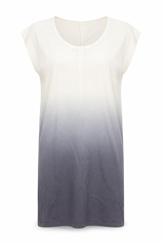 Front view of Love Label women’s multicoloured viscose jumper dress, size UK 8, round neck