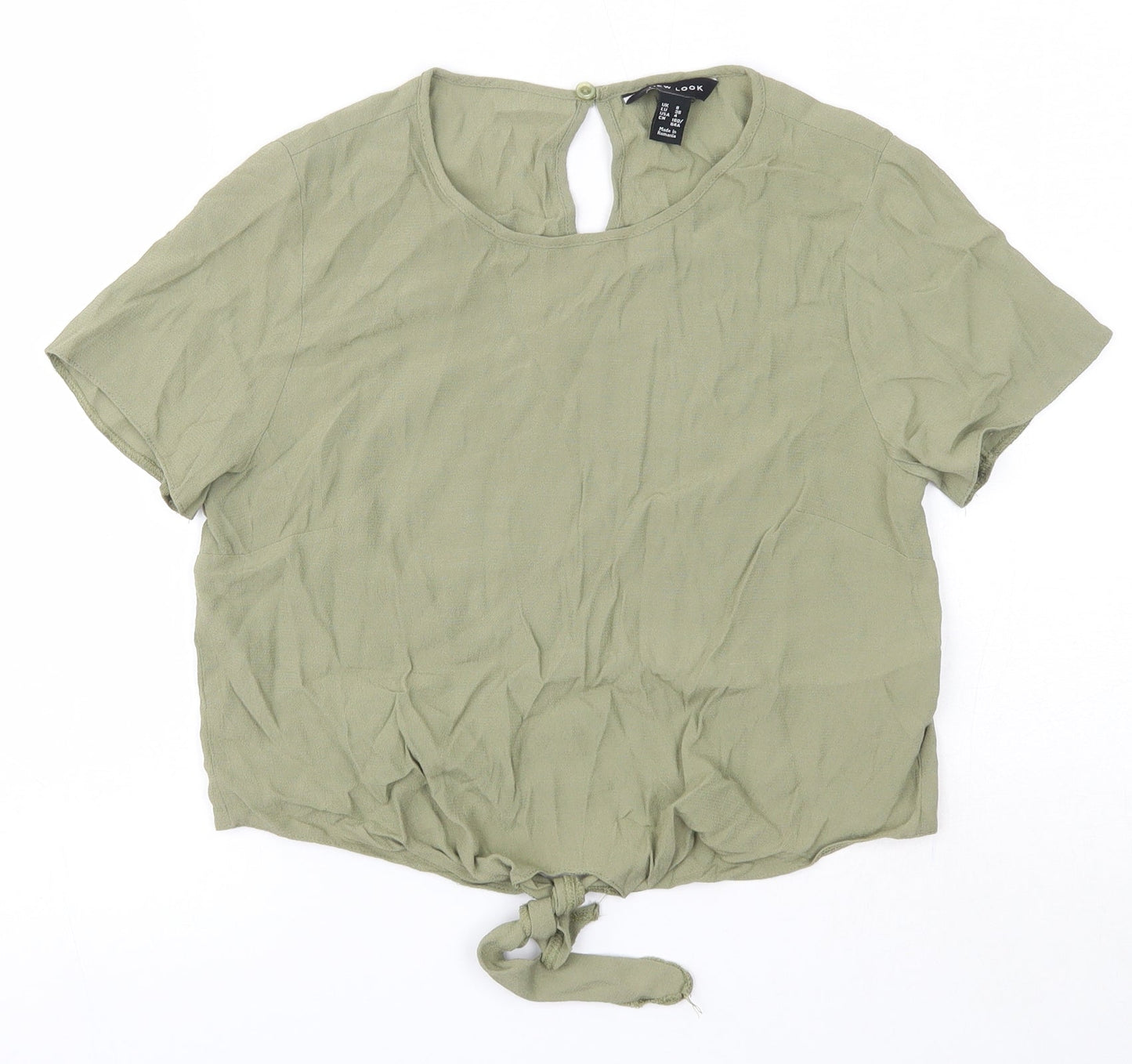 Womens UK Size 8 New Look Green Basic Blouse
