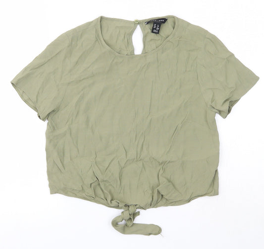Womens UK Size 8 New Look Green Basic Blouse