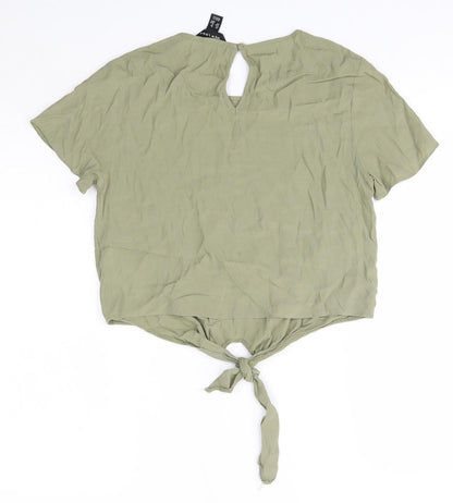 Womens UK Size 8 New Look Green Basic Blouse