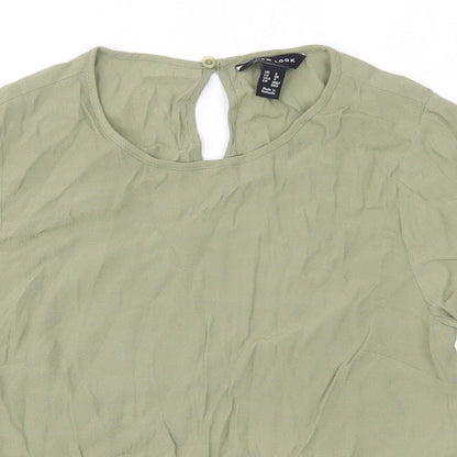 Womens UK Size 8 New Look Green Basic Blouse