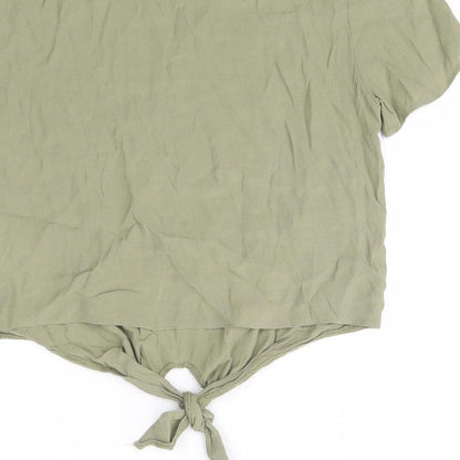 Womens UK Size 8 New Look Green Basic Blouse