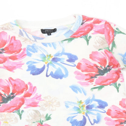 Matalan Womens Multicoloured Floral Polyester Basic Blouse Size 8 Round Neck