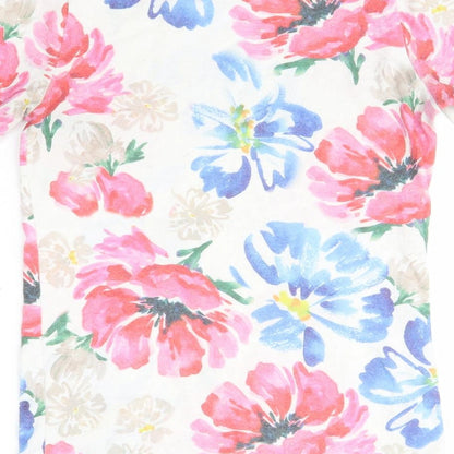 Matalan Womens Multicoloured Floral Polyester Basic Blouse Size 8 Round Neck