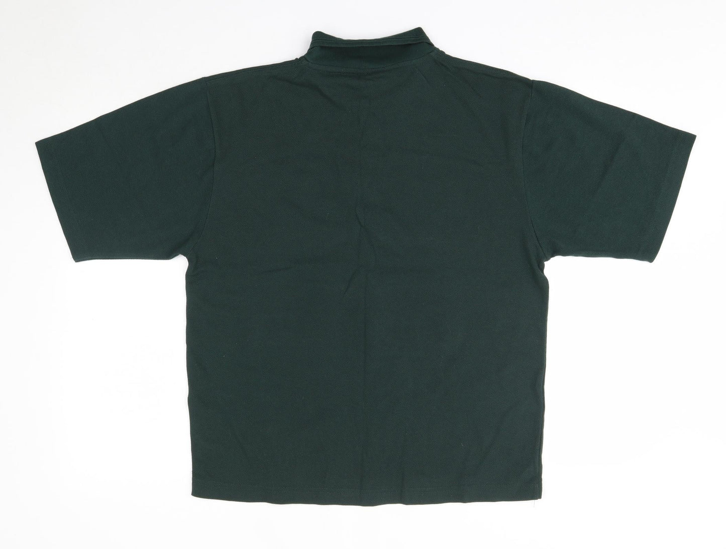 Quality FM Casuals Mens Green  Polyester  Polo Size M Collared