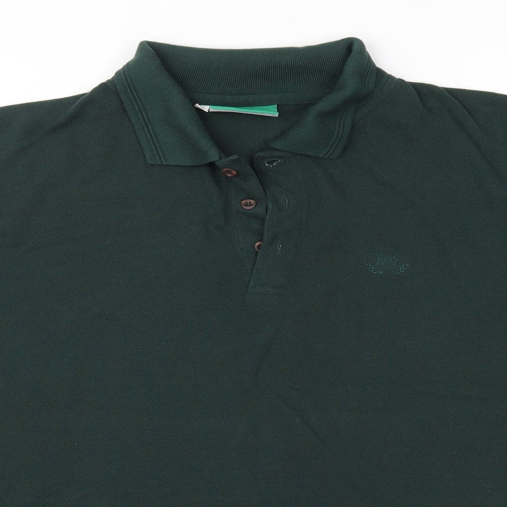 Quality FM Casuals Mens Green  Polyester  Polo Size M Collared