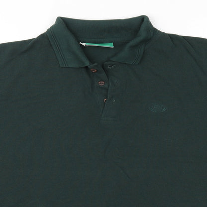 Quality FM Casuals Mens Green  Polyester  Polo Size M Collared