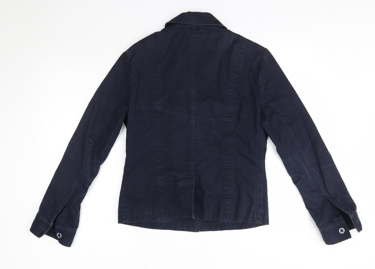 Back view of Tresors de Oceans women’s blue jacket, size S