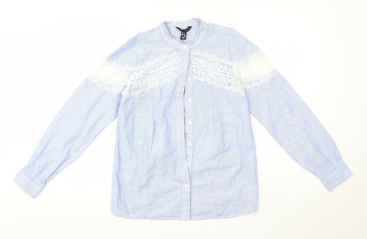 Womens UK Size 6 New Look Blue Basic Button-Up