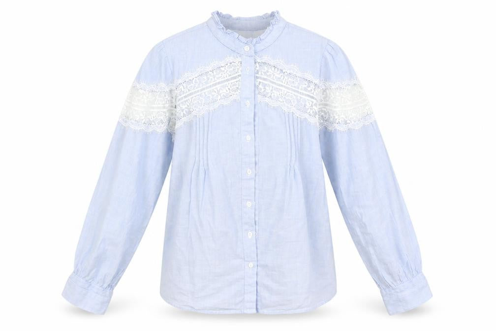 Womens UK Size 6 New Look Blue Basic Button-Up