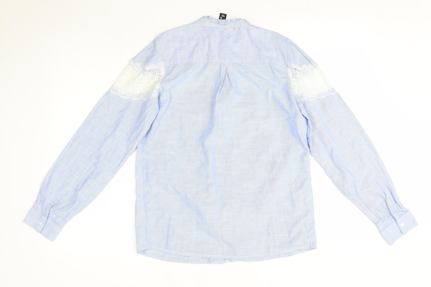 Womens UK Size 6 New Look Blue Basic Button-Up