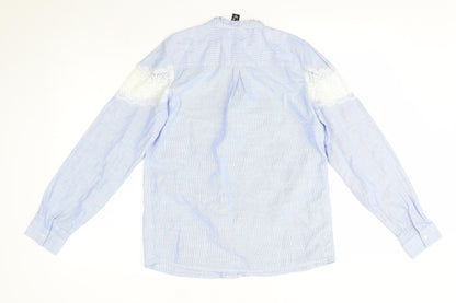 Womens UK Size 6 New Look Blue Basic Button-Up