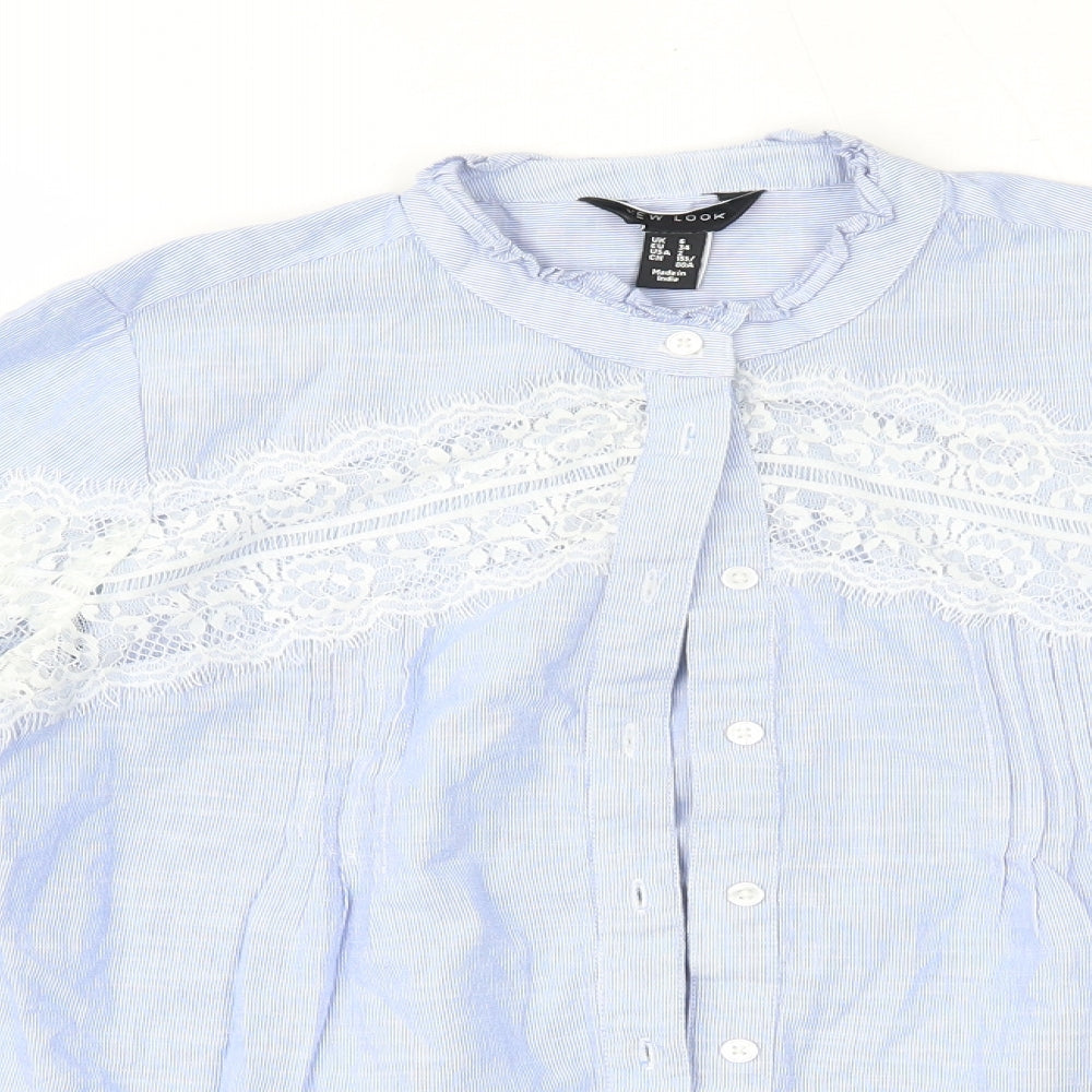 Womens UK Size 6 New Look Blue Basic Button-Up