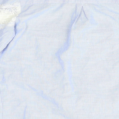 Womens UK Size 6 New Look Blue Basic Button-Up
