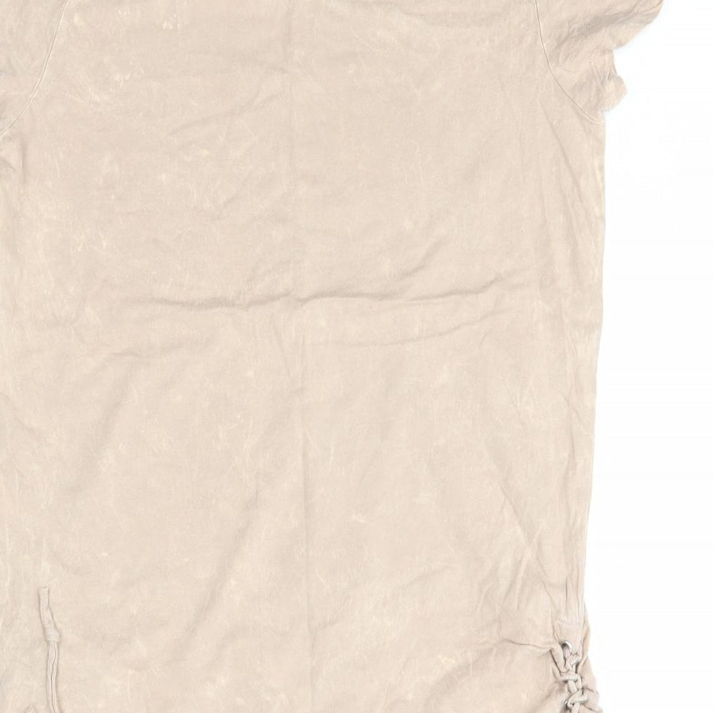 Primark Womens Brown  100% Cotton Basic Blouse Size 8 Round Neck