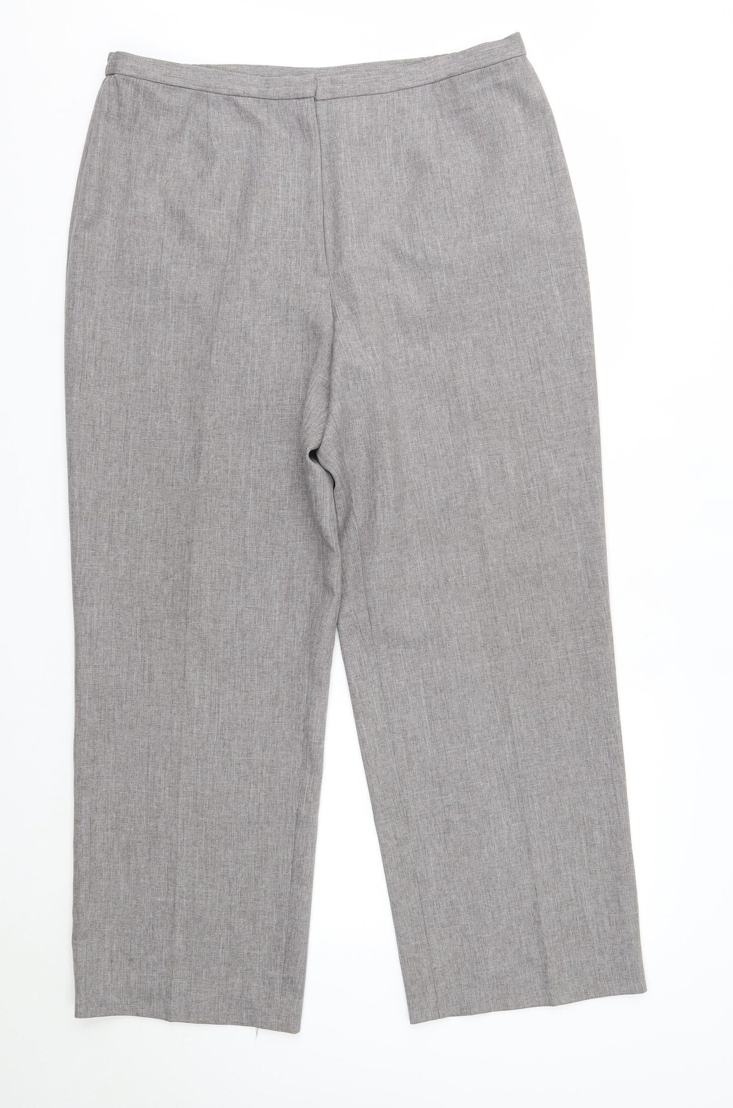 Womens UK Size 18 Agenda Regular Fit Dress Pants Grey Trousers