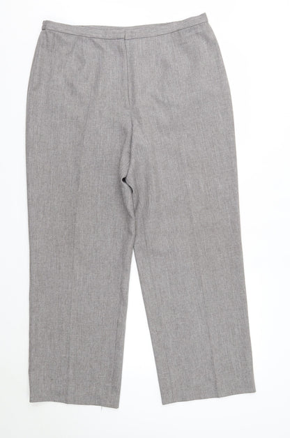 Womens UK Size 18 Agenda Regular Fit Dress Pants Grey Trousers