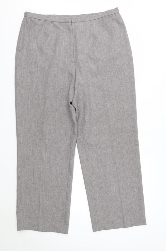 Womens UK Size 18 Agenda Regular Fit Dress Pants Grey Trousers