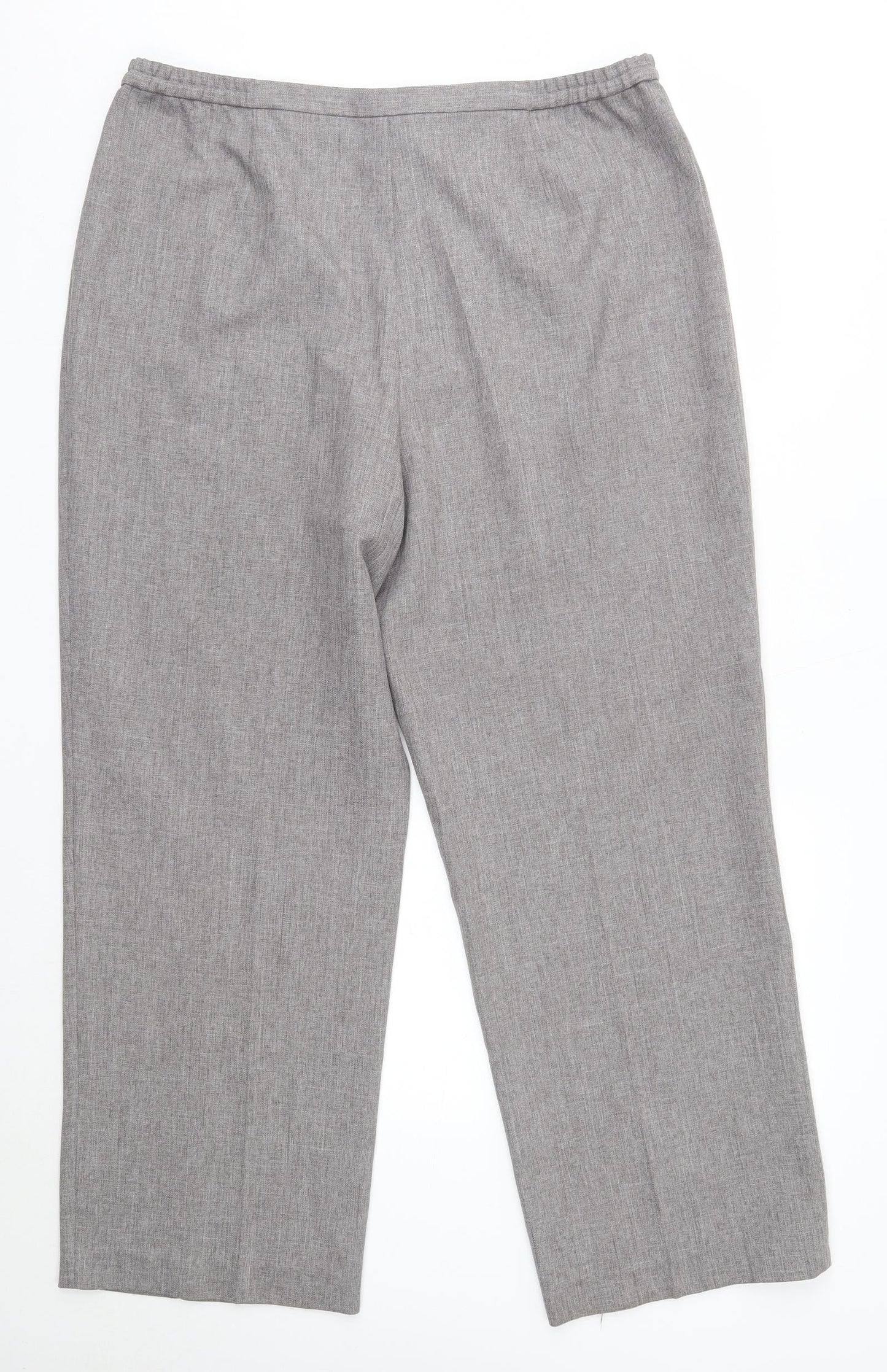 Womens UK Size 18 Agenda Regular Fit Dress Pants Grey Trousers